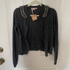 Rebecca Taylor Gray Cardigan, Small